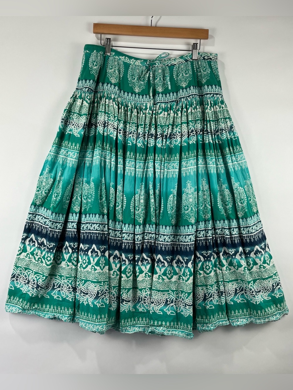 Christopher & Banks 100% Cotton Tiered Boho Paisley Full Skirt M